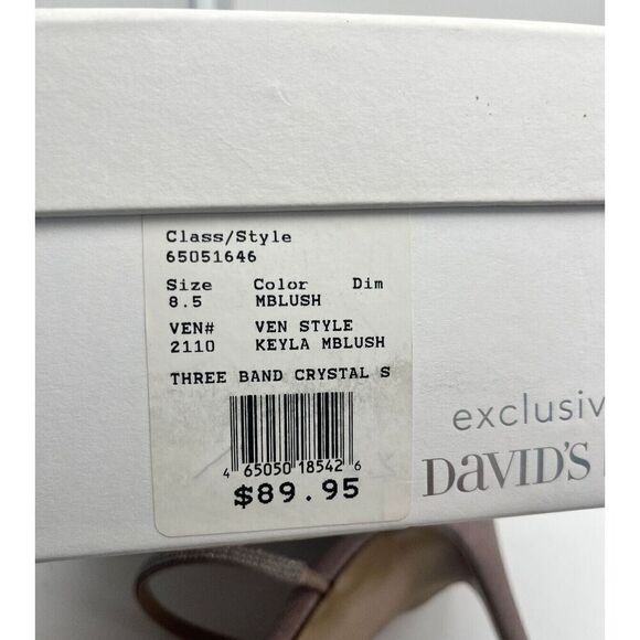 Steve Madden x David's Bridal Stiletto Heel Keyla Blush 3 Band Crystal Size 8.5 - Picture 8 of 8